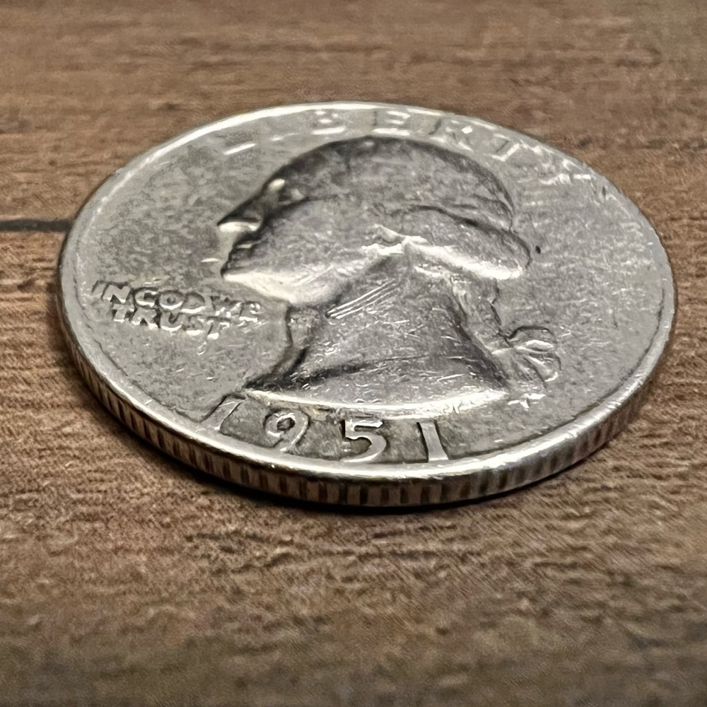 1951- D ERROR Washington Silver Quarter